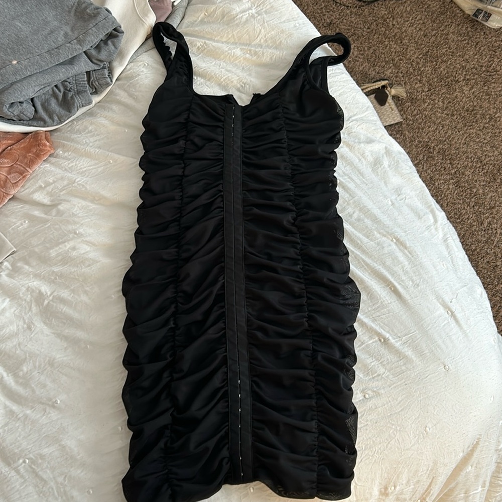 black mini dress